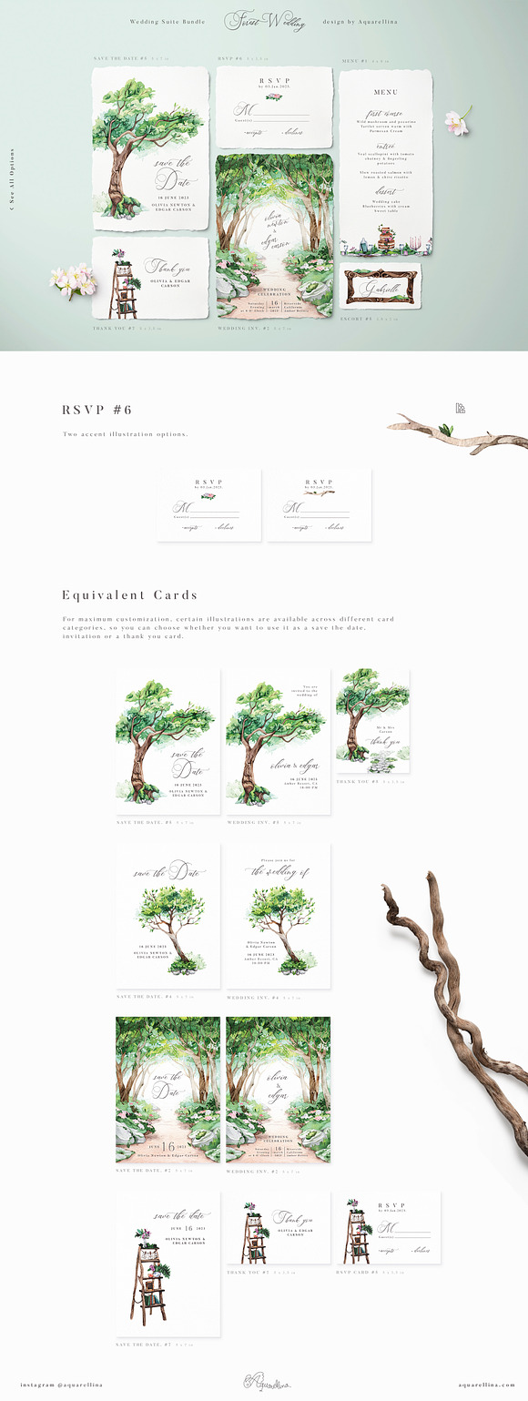 Forest Wedding Suite BUNDLE in Wedding Templates - product preview 10