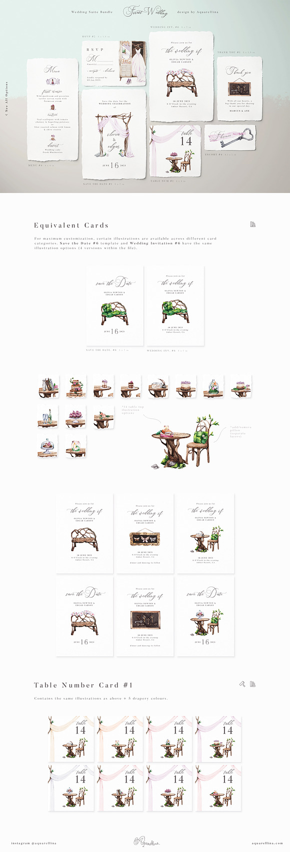 Forest Wedding Suite BUNDLE in Wedding Templates - product preview 13