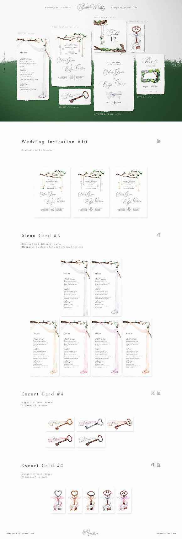 Forest Wedding Suite BUNDLE in Wedding Templates - product preview 14
