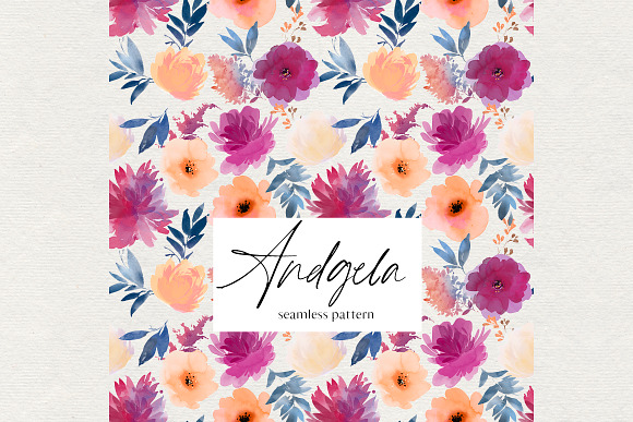 Angela Watercolor Floral Clipart in Illustrations - product preview 5