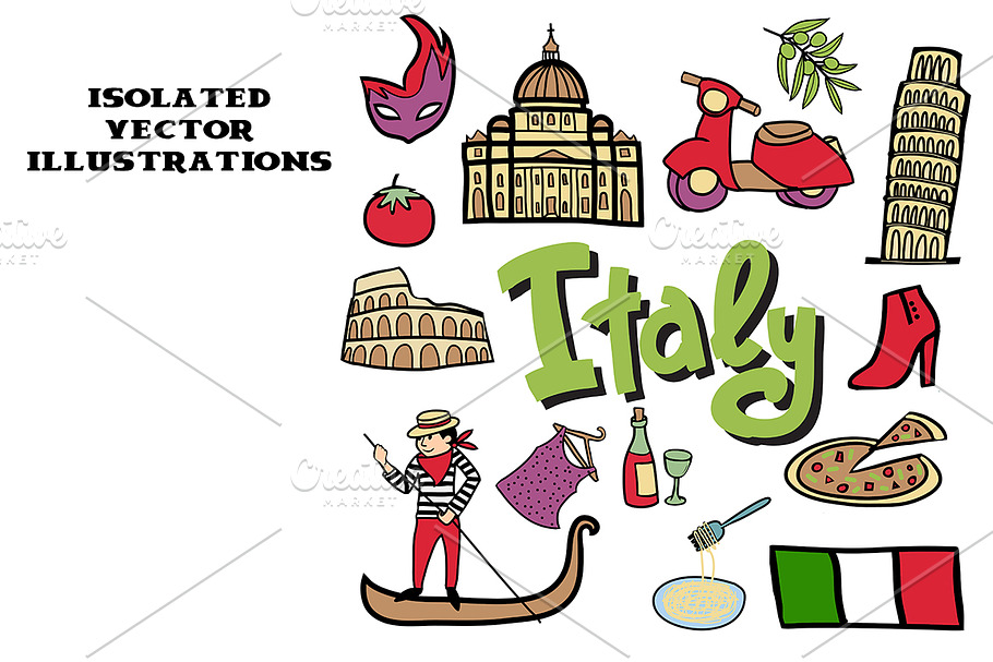 Cartoon vector map of Italy +bonus in Illustrations - product preview 8