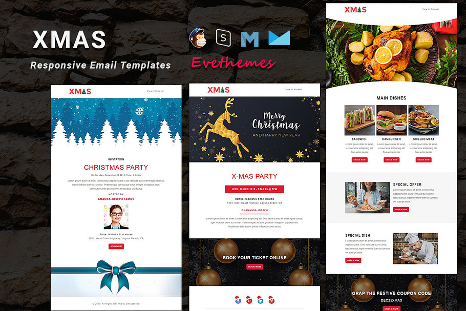 X-MAS - Responsive Email Templates in Invitation Templates - product preview 8