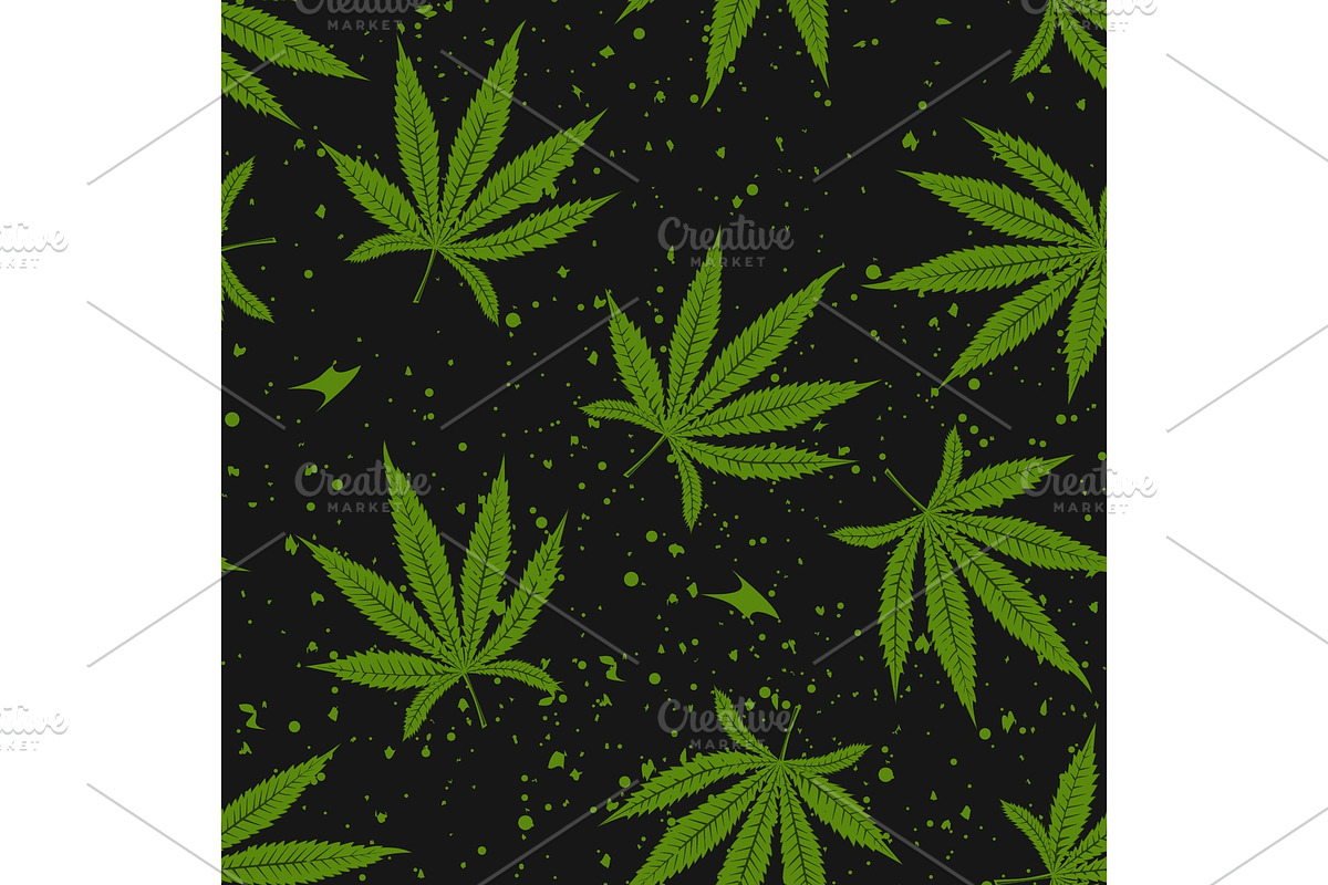 Marijuana Green Leaf seamless in Illustrations - product preview 8