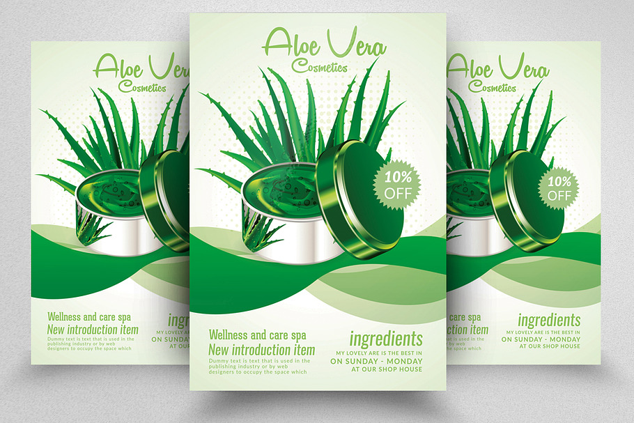 Aloe Vera Natural Cosmetics Poster in Flyer Templates - product preview 8