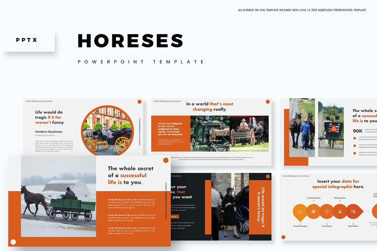 Horeses - Powerpoint Template in PowerPoint Templates - product preview 8