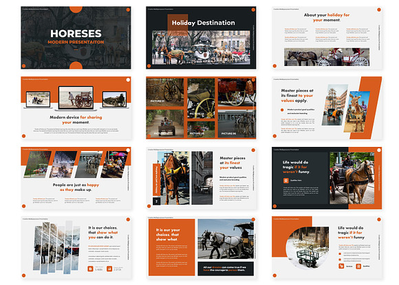 Horeses - Powerpoint Template in PowerPoint Templates - product preview 1