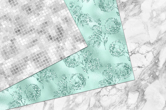 Glitzy Aqua Digital Paper in Textures - product preview 4