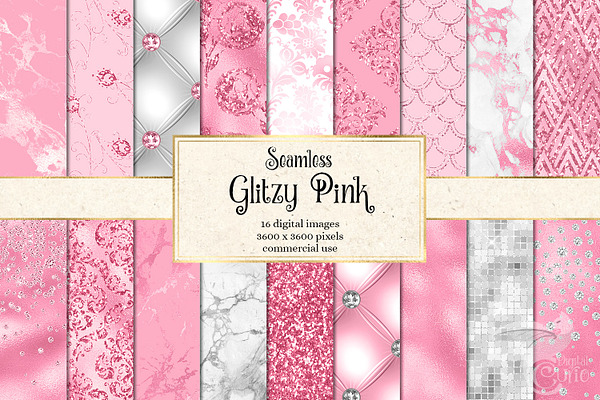 Glitzy Pink Digital Paper