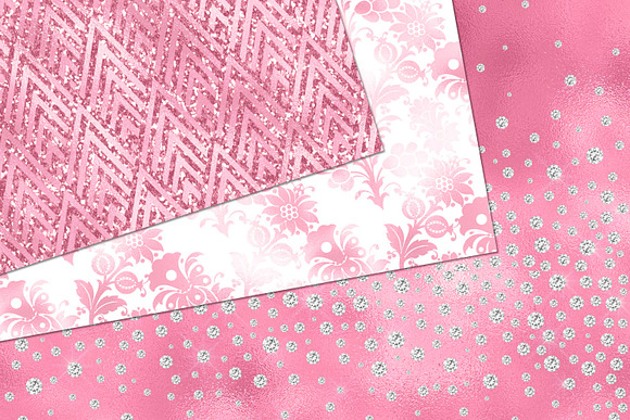 Glitzy Pink Digital Paper in Textures - product preview 1