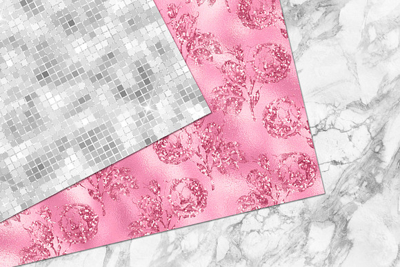 Glitzy Pink Digital Paper in Textures - product preview 2