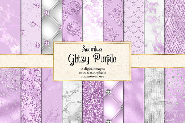 Glitzy Purple Digital Paper