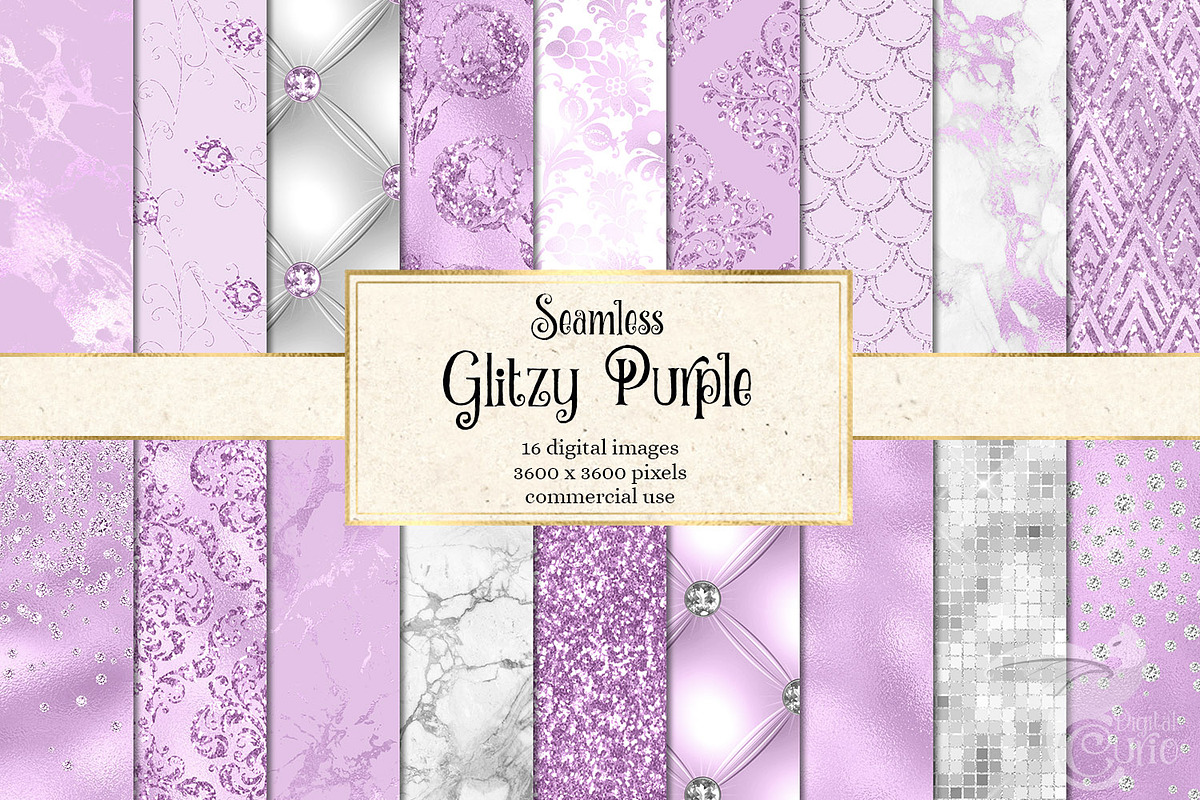 Glitzy Purple Digital Paper in Textures - product preview 8