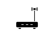 Router black icon on white