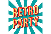 Retro party vintage 3d lettering