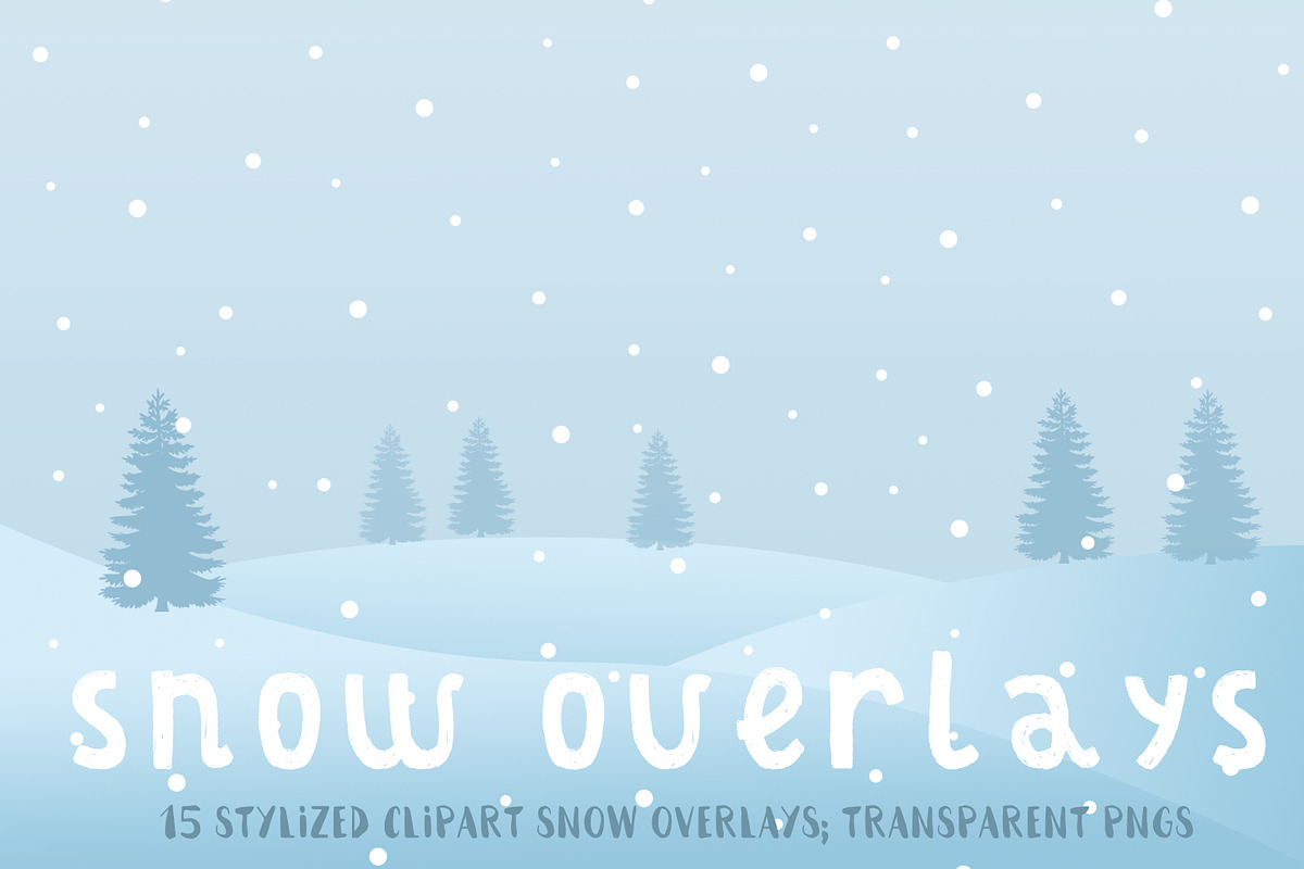 Snow clipart overlays in Illustrations - product preview 8