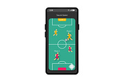 Soccer game app smartphone interface