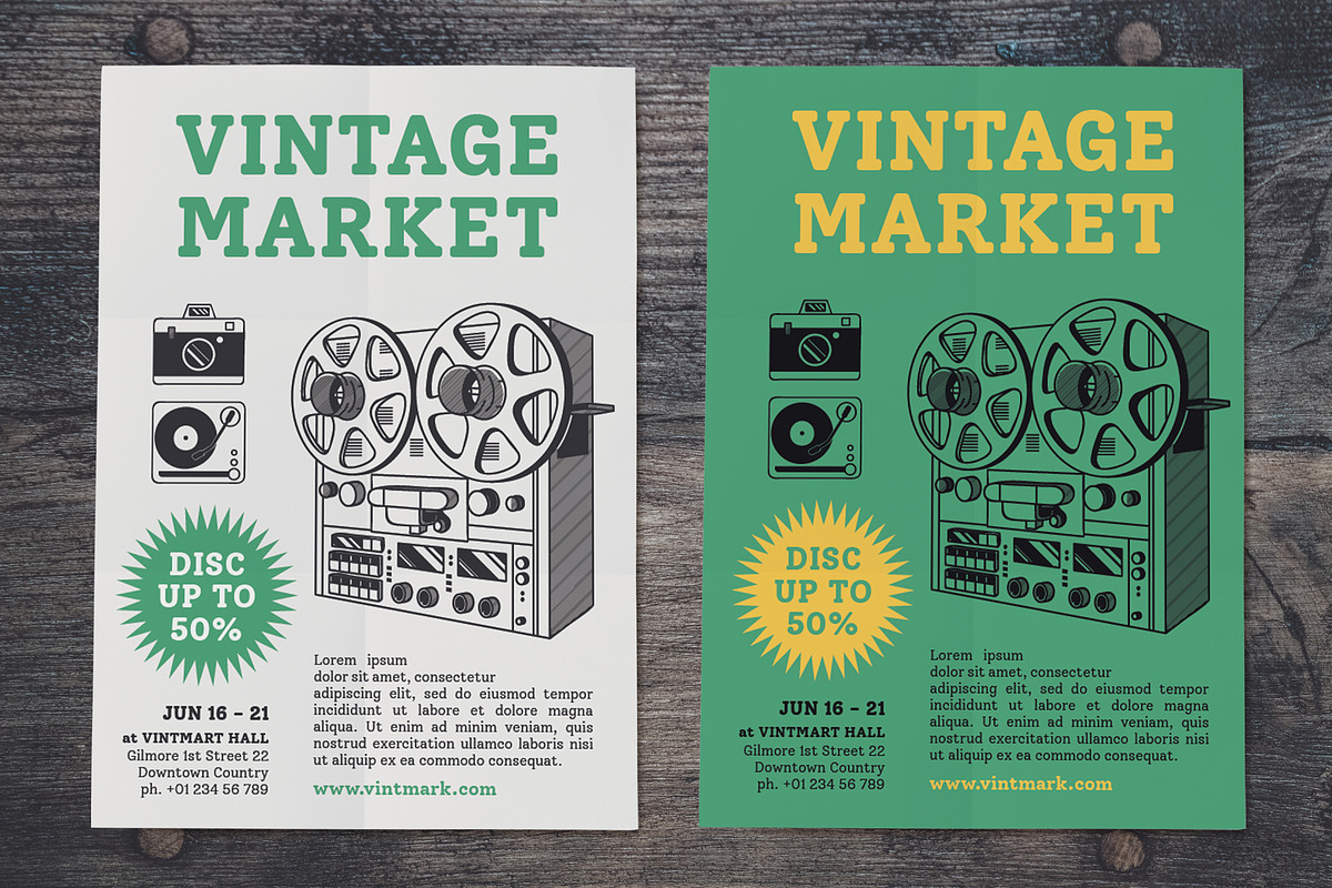 Vintage Market Flyer in Flyer Templates - product preview 8