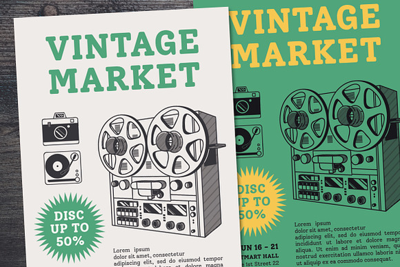 Vintage Market Flyer in Flyer Templates - product preview 1