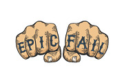Epic fail words tattoo font sketch