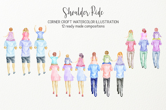 Shoulder Ride Illustration in Illustrations - product preview 3