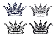 Set of Hand Drawn Crowns