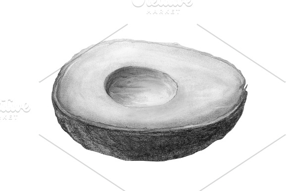 Avocado Pencil Illustration Isolated in Illustrations - product preview 2