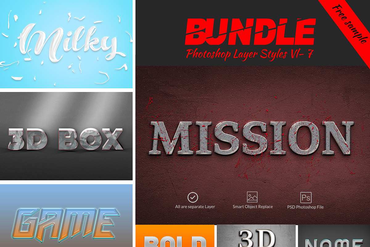 Bundle Photoshop Layer Style -7 in Add-Ons - product preview 8