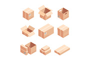 Relocation carton boxes isometric 3D