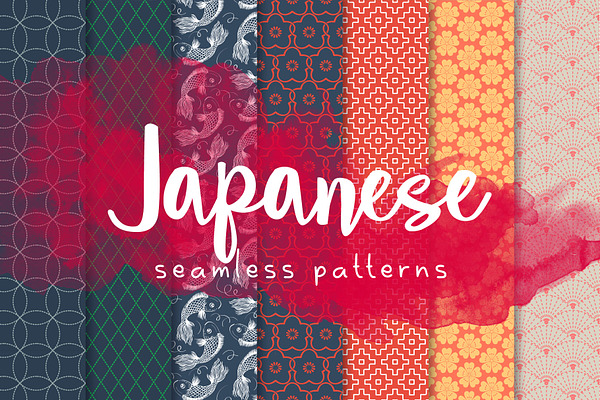 Japanese seamless patterns pack