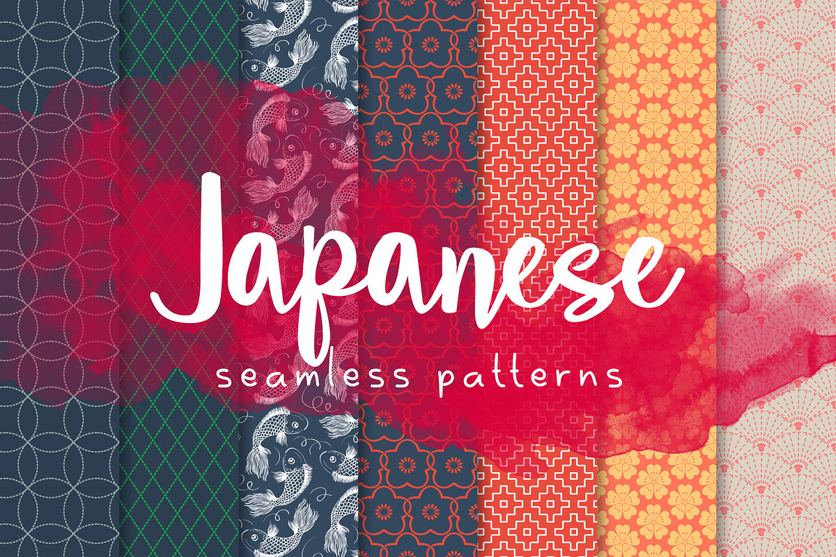 Japanese seamless patterns pack in Patterns - product preview 8
