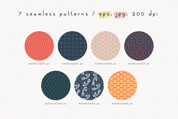 Japanese seamless patterns pack in Patterns - product preview 1