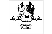 American Pitbull - Peeking Dogs -