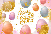 Sparkly Easter Eggs Clipart Set