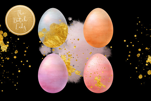 Sparkly Easter Eggs Clipart Set in Illustrations - product preview 4