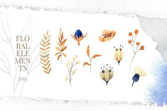 Deep Blue Alphabet Watercolor Set in Illustrations - product preview 6