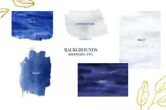 Deep Blue Alphabet Watercolor Set in Illustrations - product preview 15