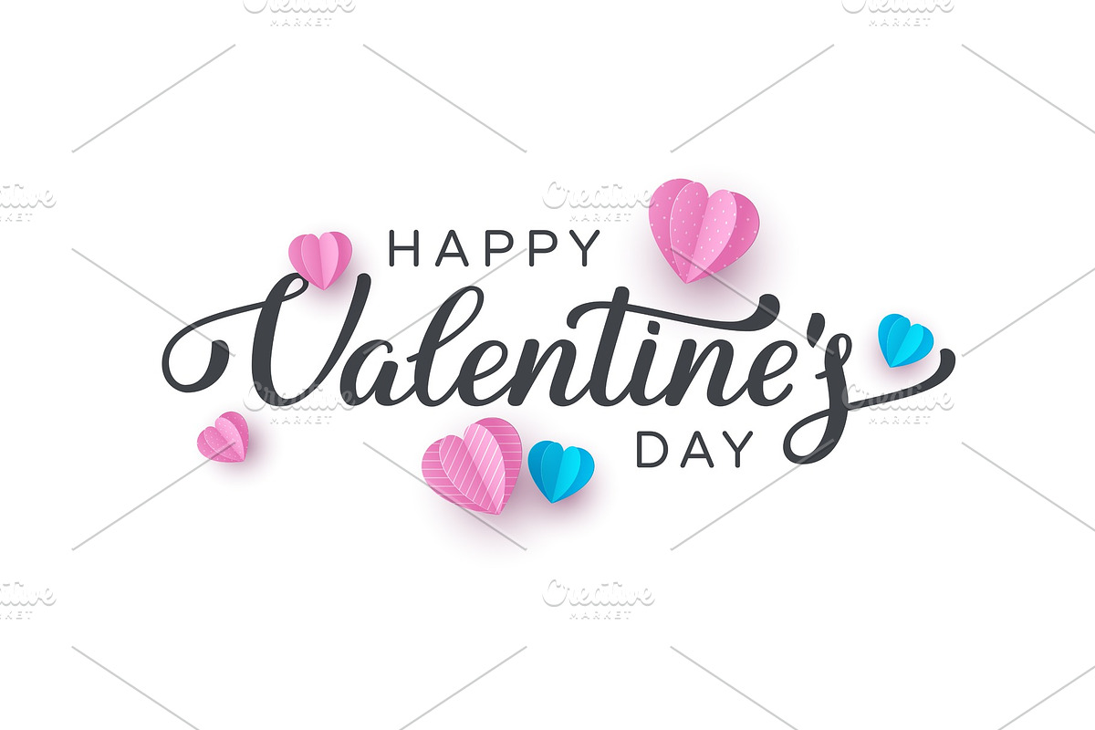 Happy Valentines day typography in Illustrations - product preview 8