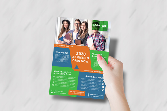 School Admission Flyer Templates in Flyer Templates - product preview 3
