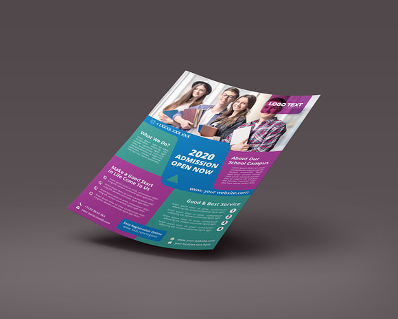 School Admission Flyer Templates in Flyer Templates - product preview 4