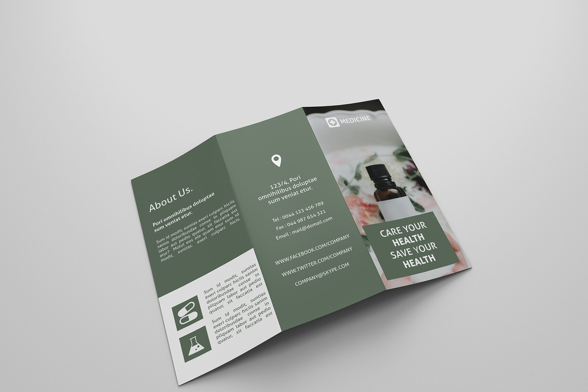 Medicine Tri-fold Brochures in Brochure Templates - product preview 8