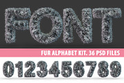 Uppercase fluffy and furry GRAY font