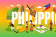 Phillipines tourism isometric set