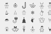 Set of 24 christmas vector icon