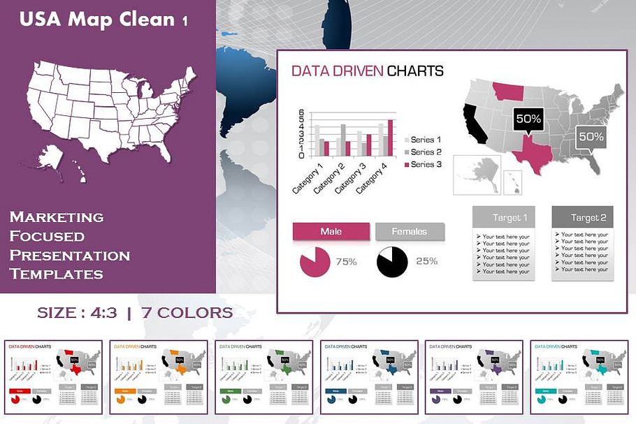 USA Map Clean Theme 1 in PowerPoint Templates - product preview 8