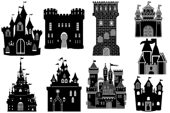 Castle Silhouettes AI EPS PNG in Illustrations - product preview 4