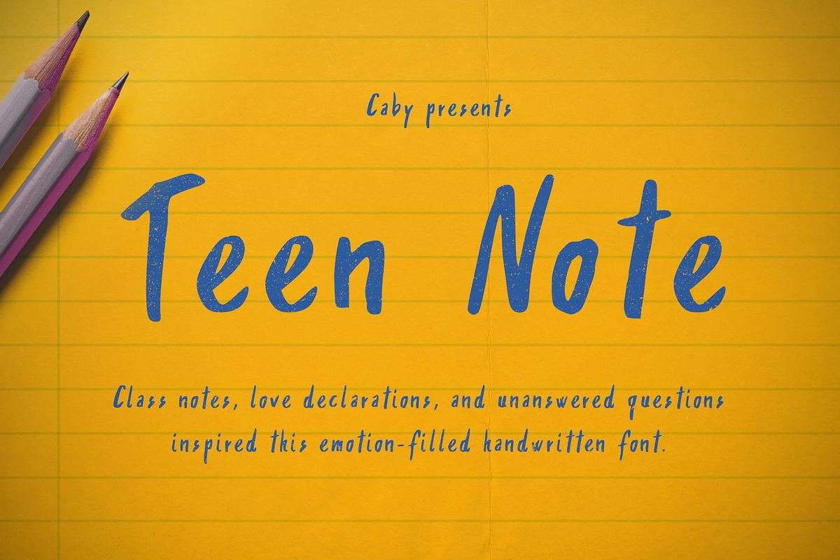 Teen Note - Handwritten Font in Display Fonts - product preview 8