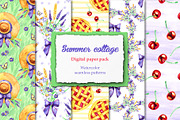 Watercolor summer cottage patterns