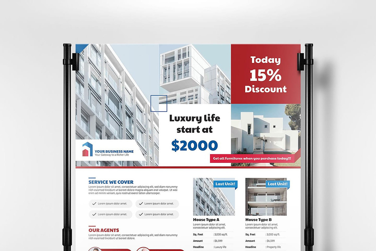 Real Estate Poster Banner Template in Flyer Templates - product preview 8