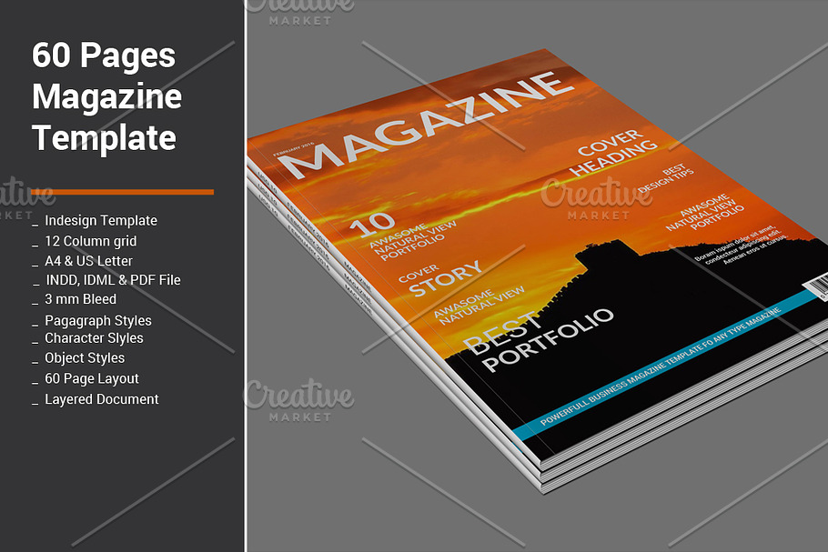 60 Pages Magazine Templates in Magazine Templates - product preview 8