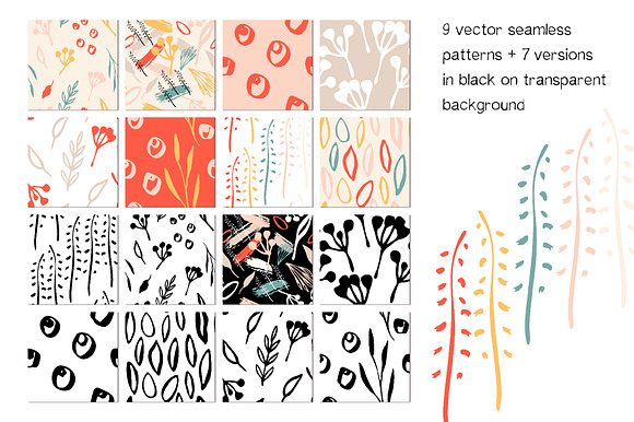 Ink Florals patterns design elements in Patterns - product preview 9